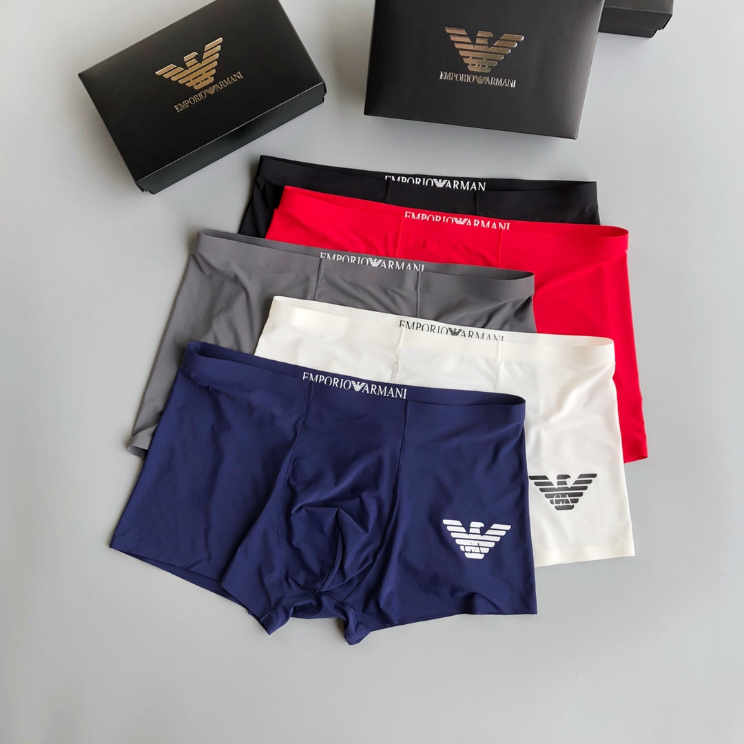 Emporio Armani Navy Red White Wing Detail Boxer Briefs, image 1