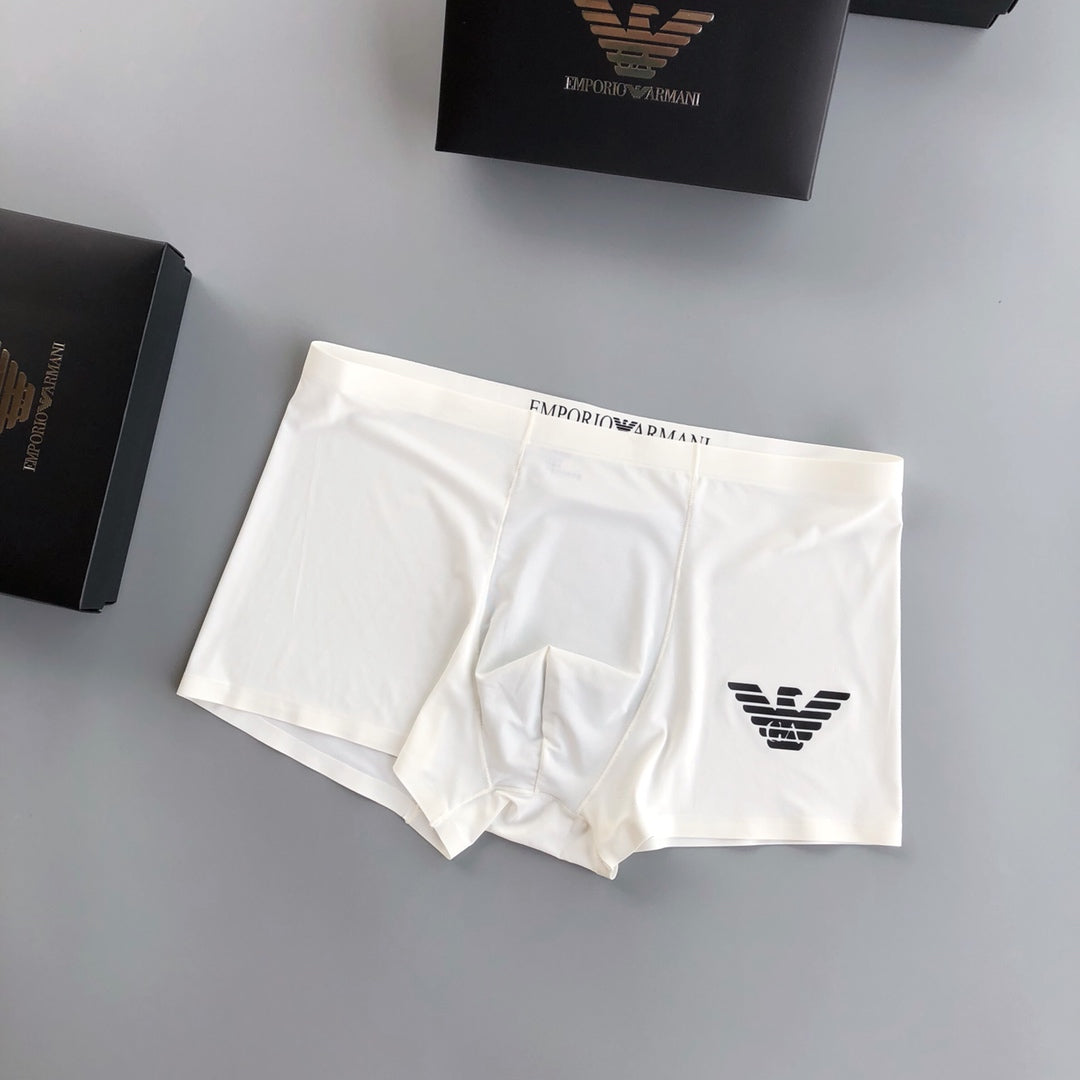 Emporio Armani Navy White Grey Contrast Wing Boxer Briefs, image 6