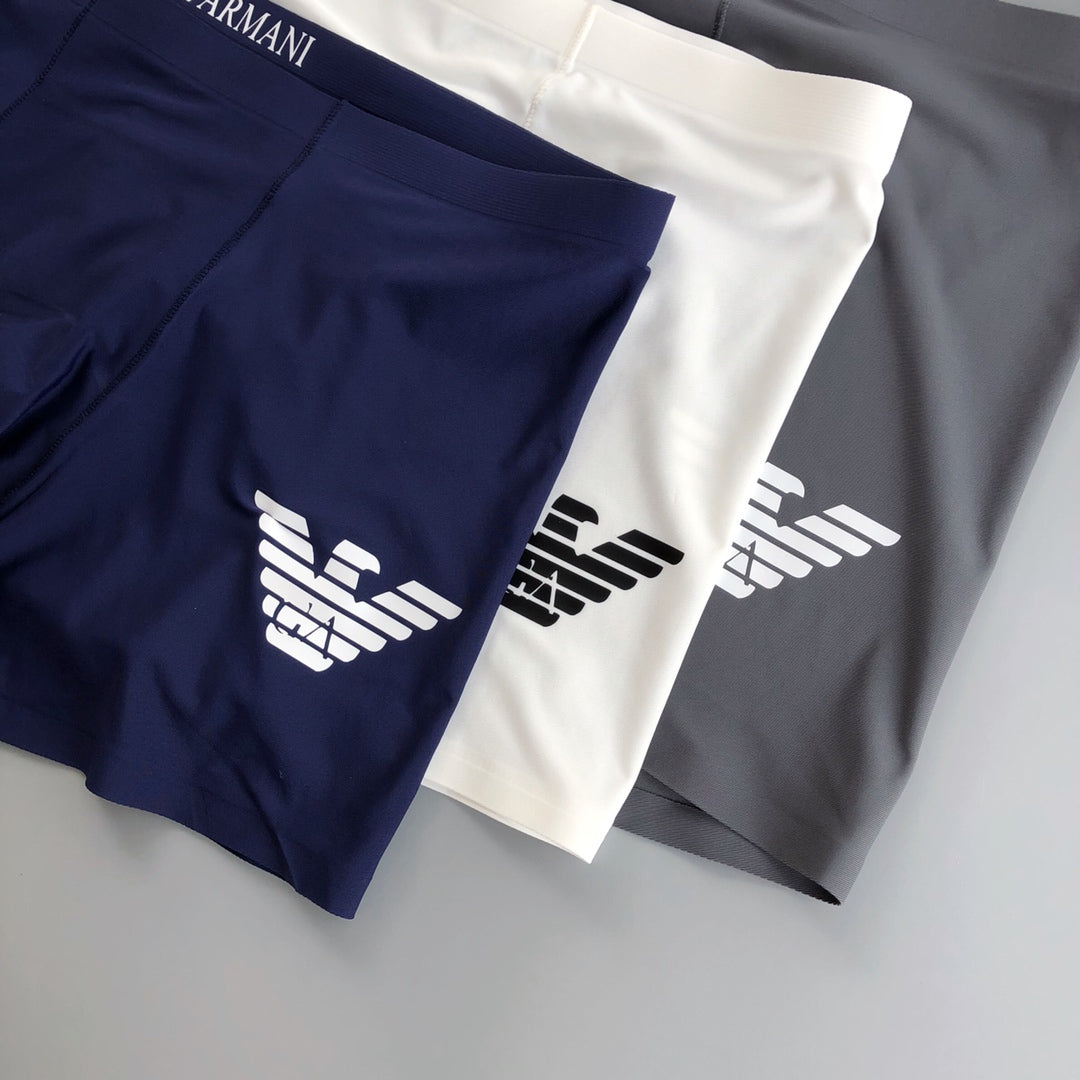 Emporio Armani Navy White Grey Contrast Wing Boxer Briefs, image 4
