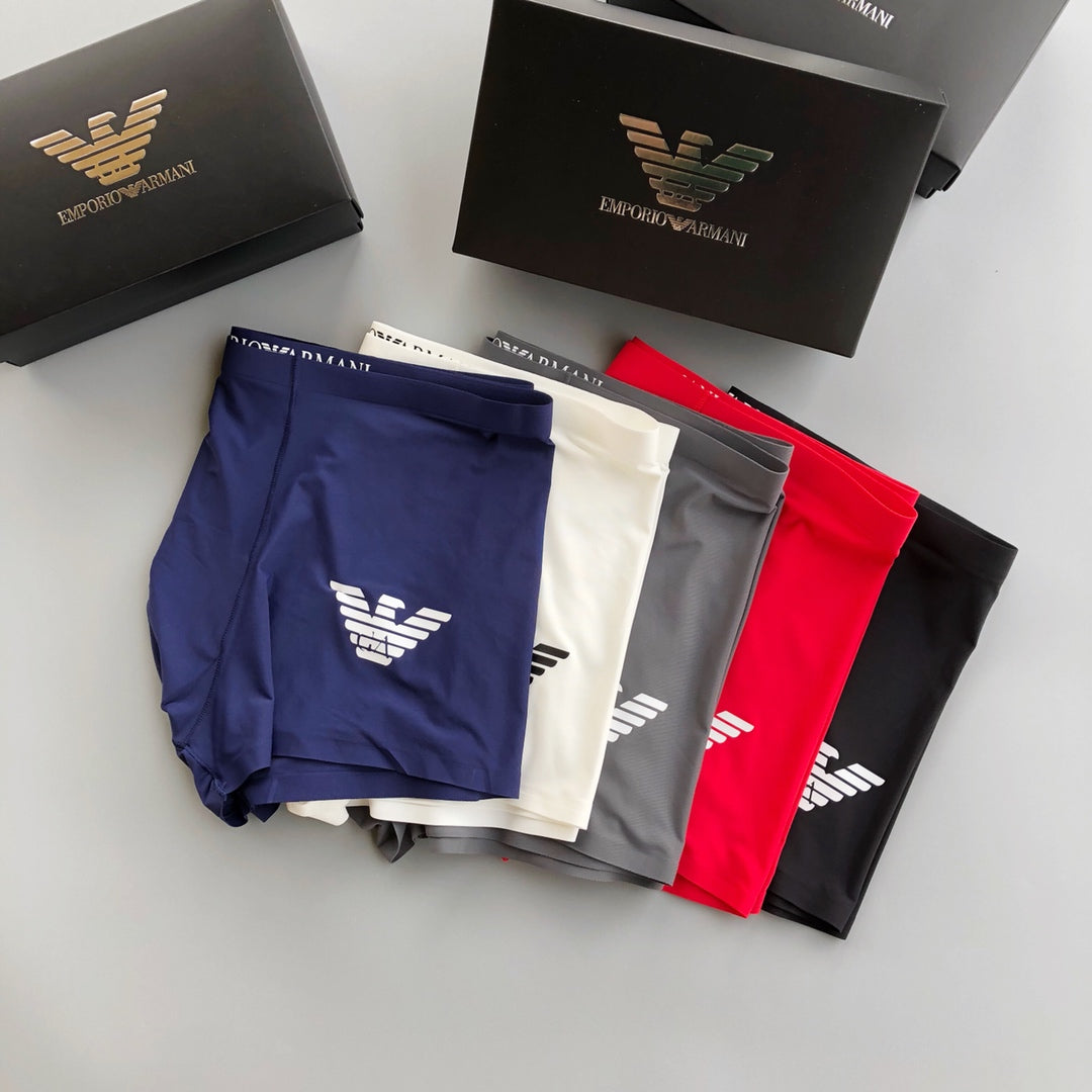 Emporio Armani Navy White Grey Contrast Wing Boxer Briefs, image 5