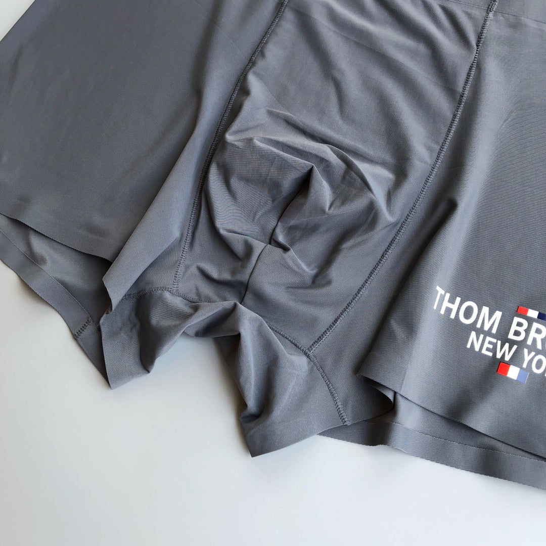 Thom Browne Blue Grey Black White Leg Lettering Boxer Briefs, image 17