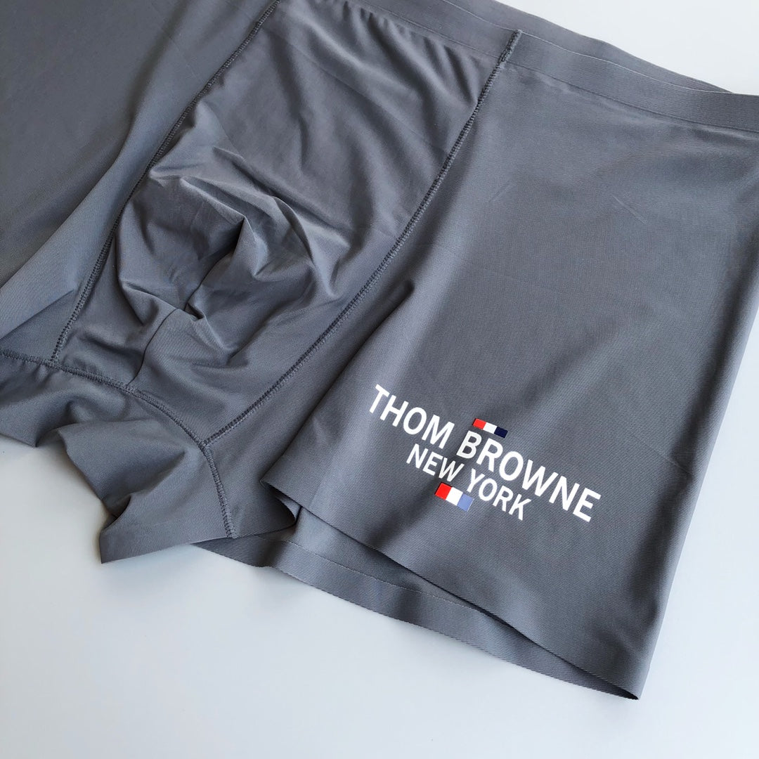 Thom Browne Blue Grey Black White Leg Lettering Boxer Briefs, image 16