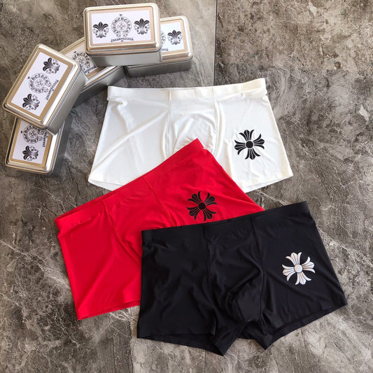 Chrome Hearts Red White Black Ornamental Cross Boxer Briefs, image 1
