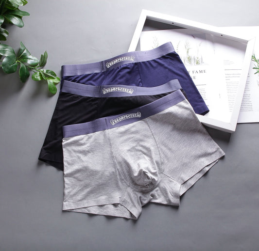 Chrome Hearts White Grey Purple Plain Contrast Waist Boxer Briefs, image 1