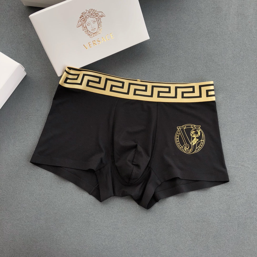 Versace Black Gold Key Round Face Boxer Briefs, image 1