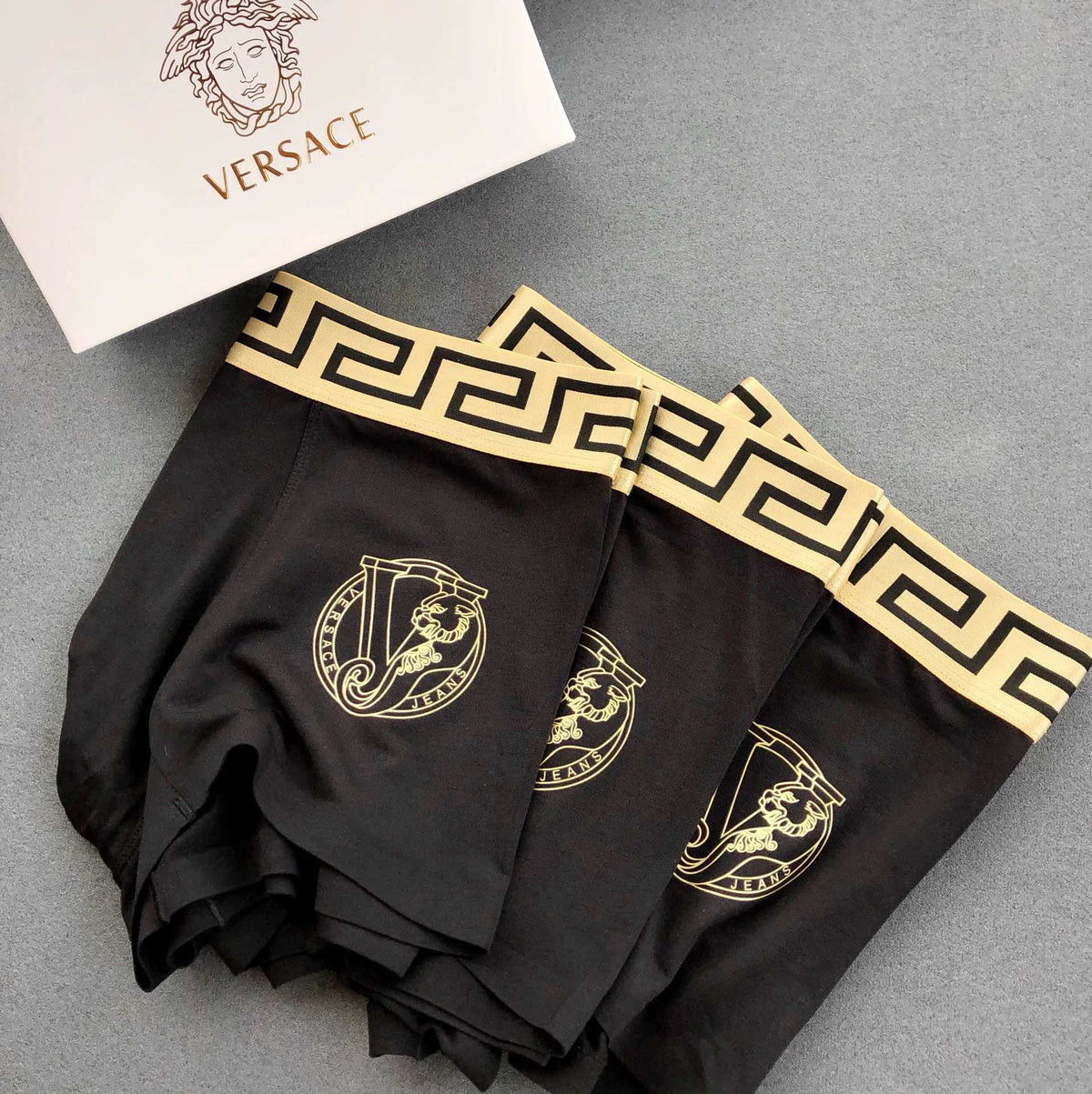 Versace Black Gold Key Round Face Boxer Briefs, image 2