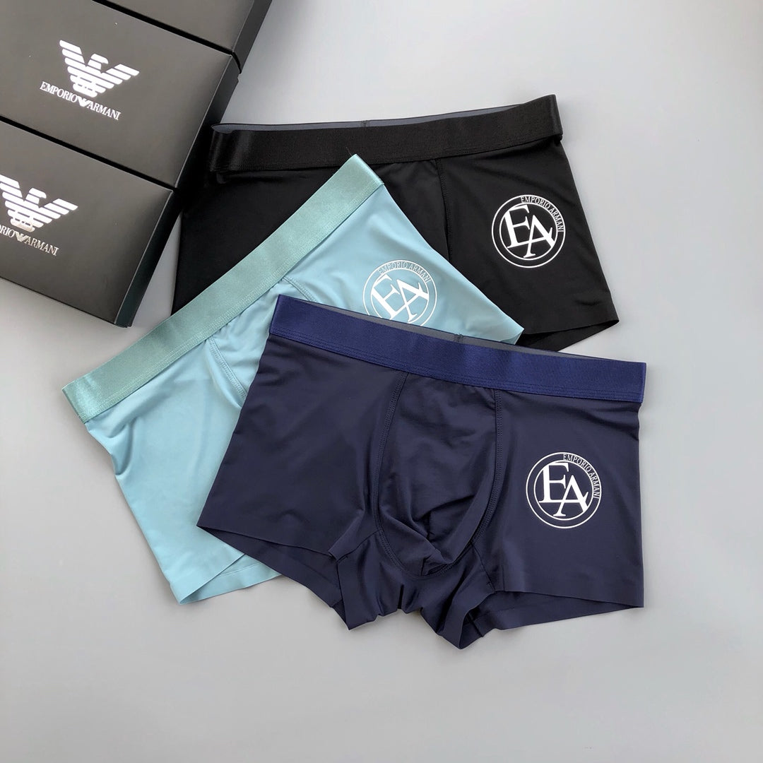 Emporio Armani Black Navy Mint Circle Logo Boxer Briefs, image 2