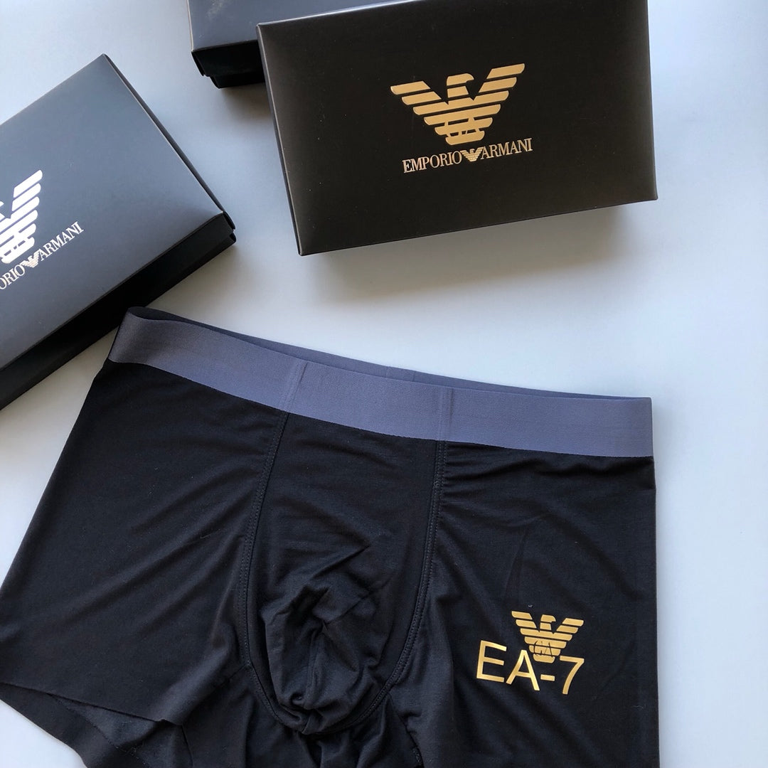 Emporio Armani Blue Black Large EA7 Letters Boxer Briefs, image 6