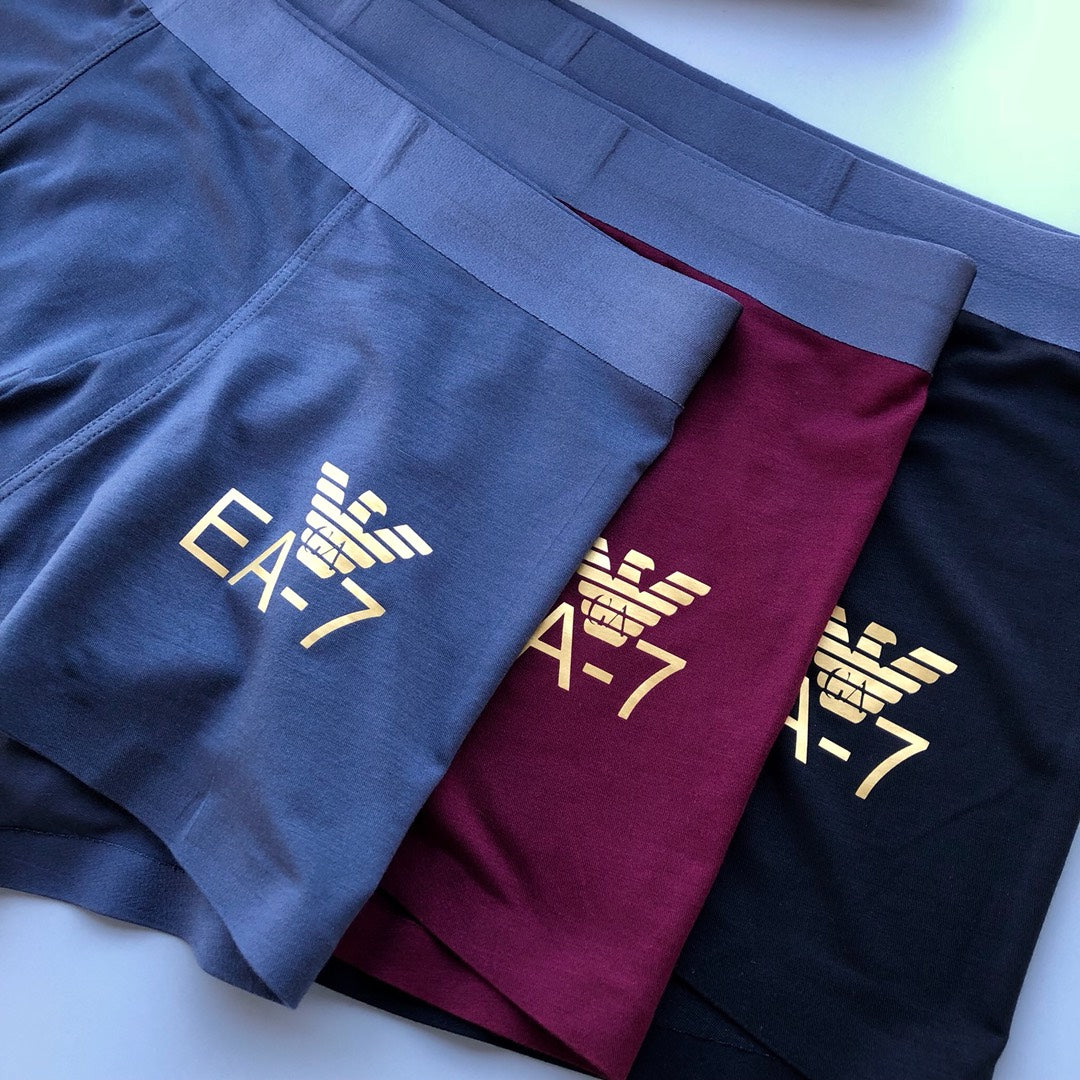 Emporio Armani Burgundy Grey EA7 Folded Stack Boxer Briefs, image 4