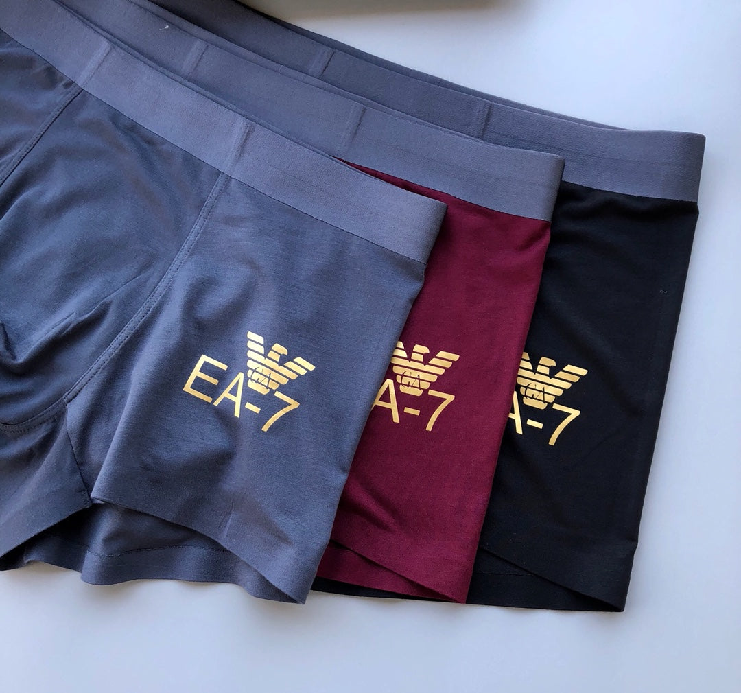 Emporio Armani Burgundy Grey EA7 Folded Stack Boxer Briefs, image 3