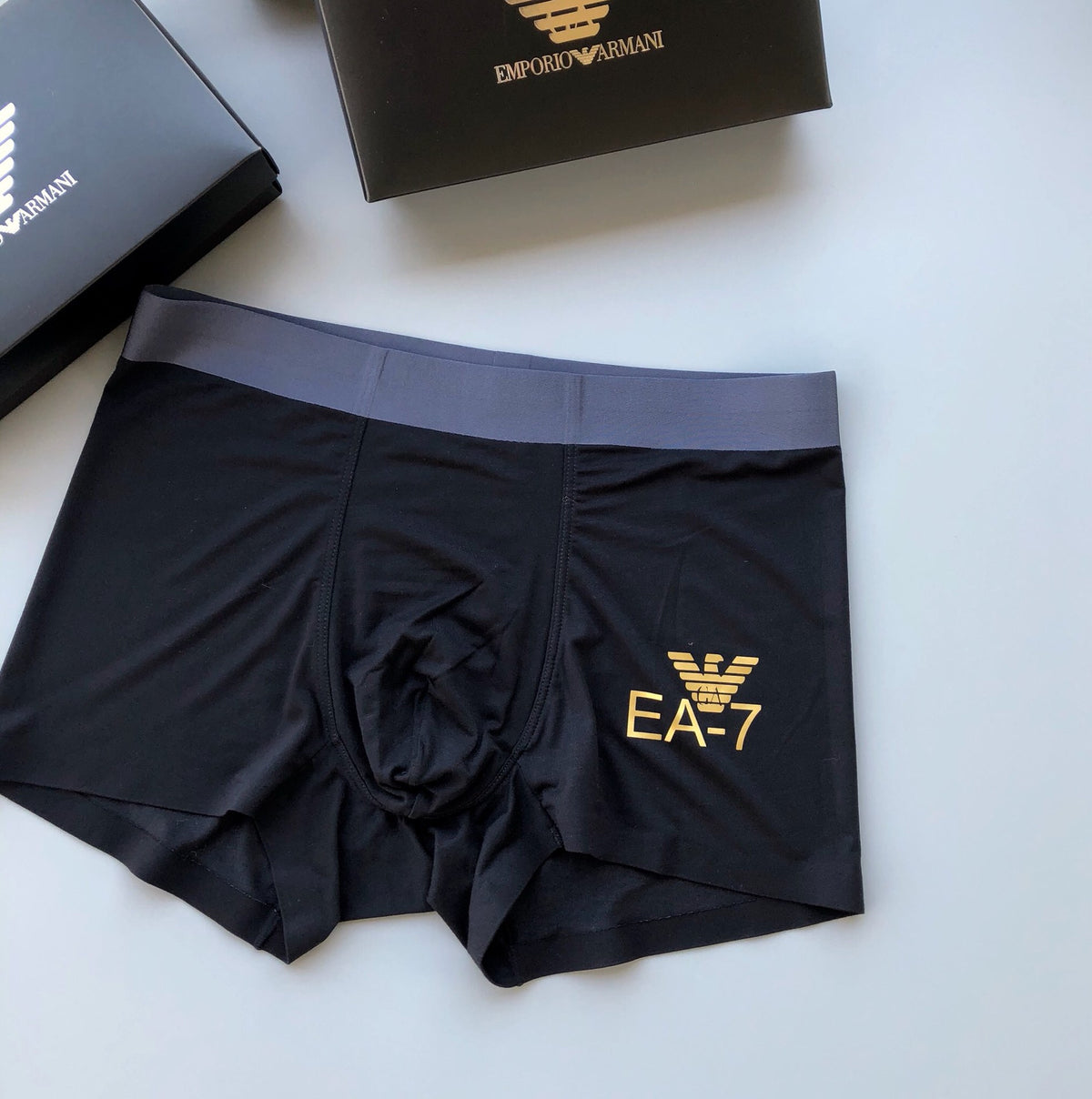 Emporio Armani Burgundy Grey EA7 Folded Stack Boxer Briefs, image 5