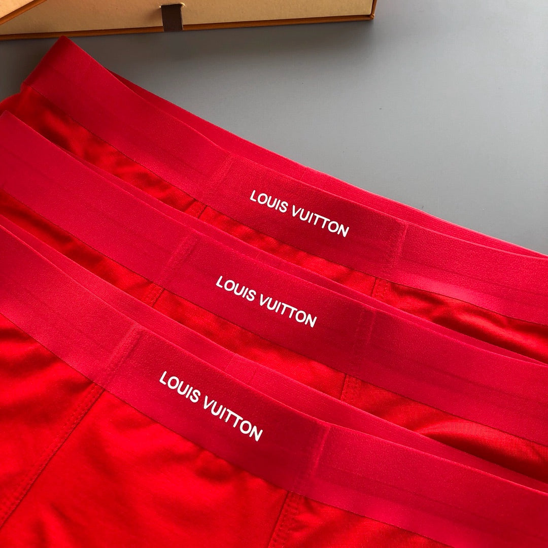 Louis Vuitton Red Small Waist Wordmark Trio Boxer Briefs, image 3