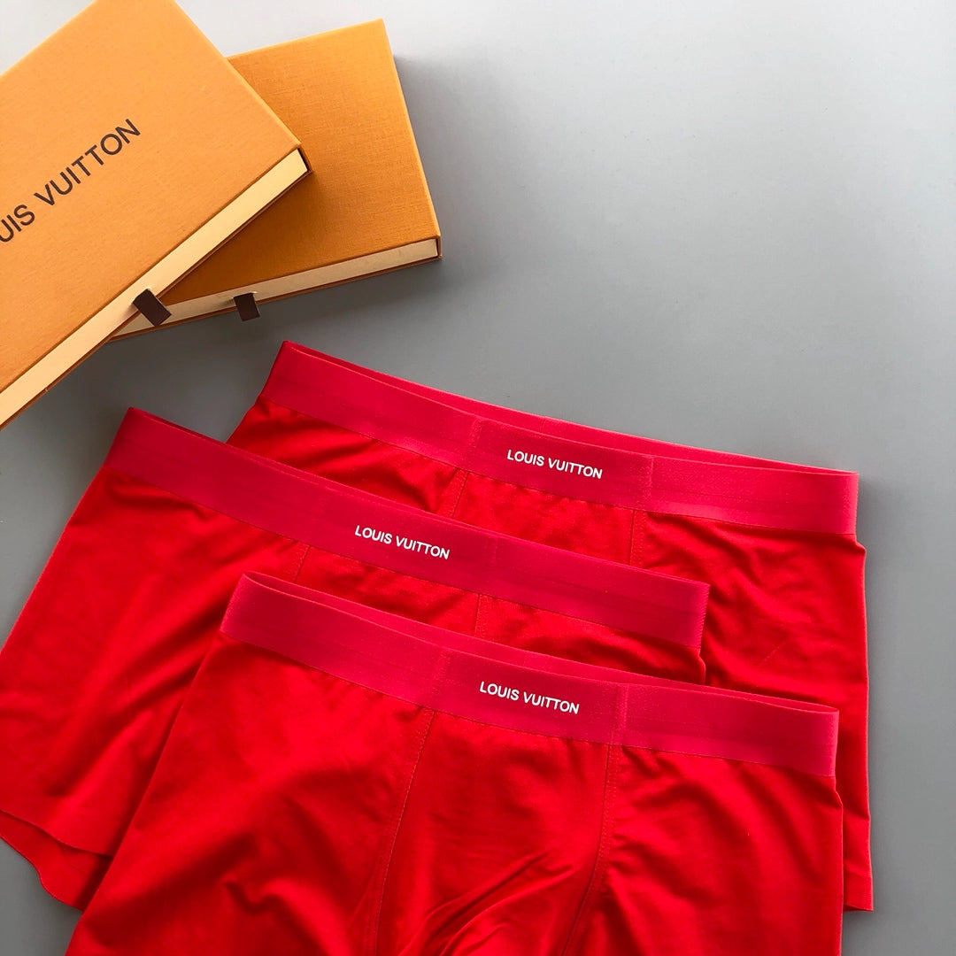 Louis Vuitton Red Small Waist Label Stack Boxer Briefs, image 2