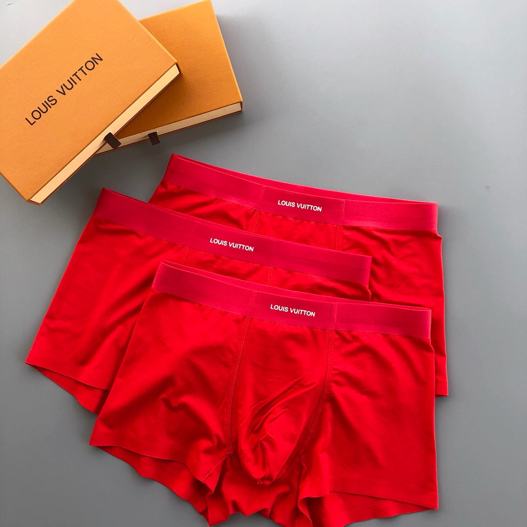 Louis Vuitton Red Small Waist Wordmark Trio Boxer Briefs, image 2