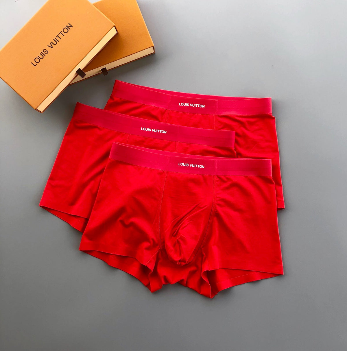 Louis Vuitton Red Small Waist Label Stack Boxer Briefs, image 8
