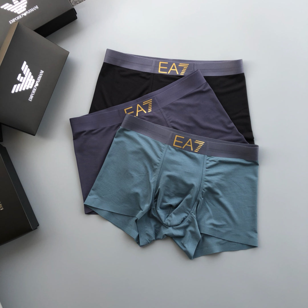 Emporio Armani Grey Blue Wide EA7 Waist Boxer Briefs, image 2