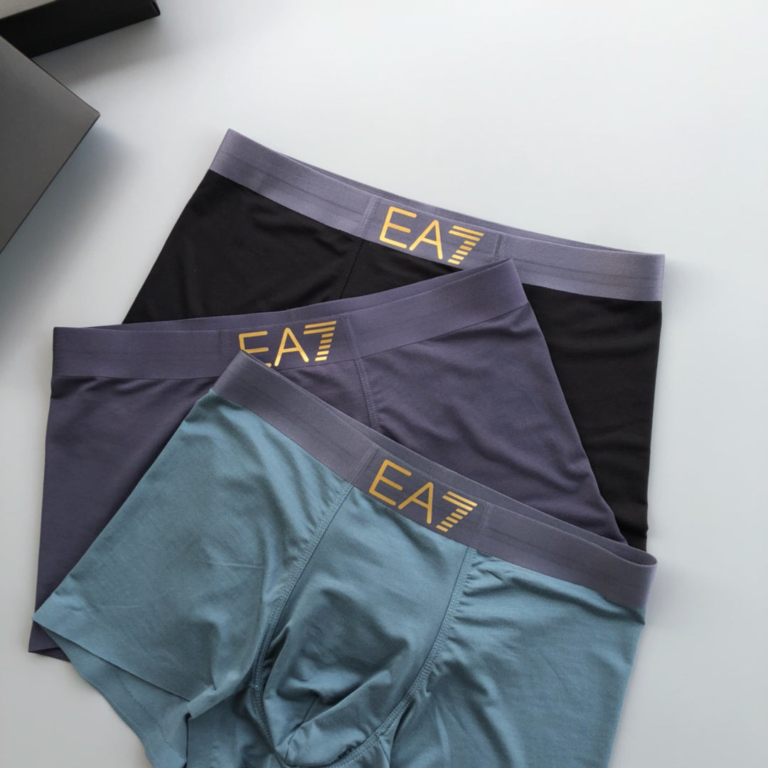 Emporio Armani Grey Blue Wide EA7 Waist Boxer Briefs, image 3