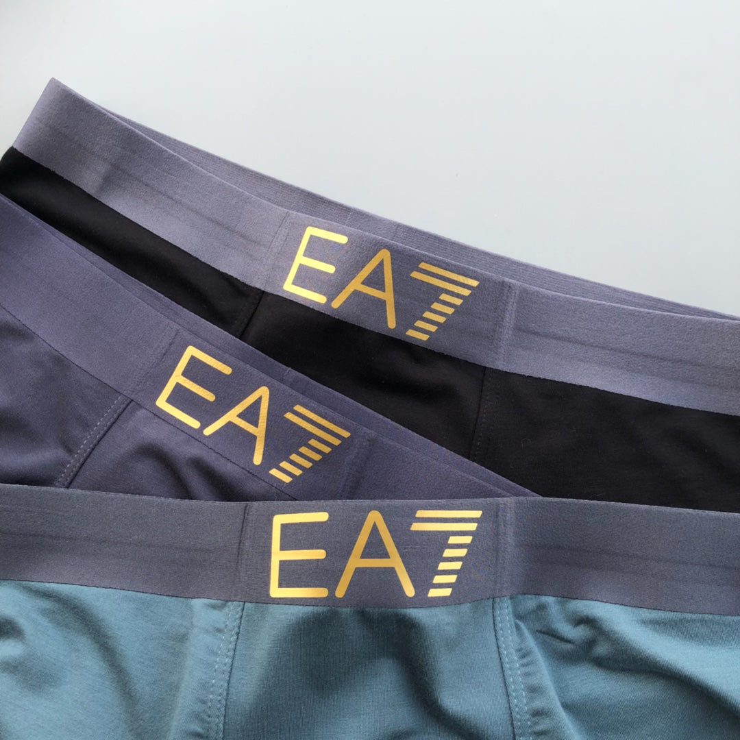 Emporio Armani Grey Blue Wide EA7 Waist Boxer Briefs, image 1