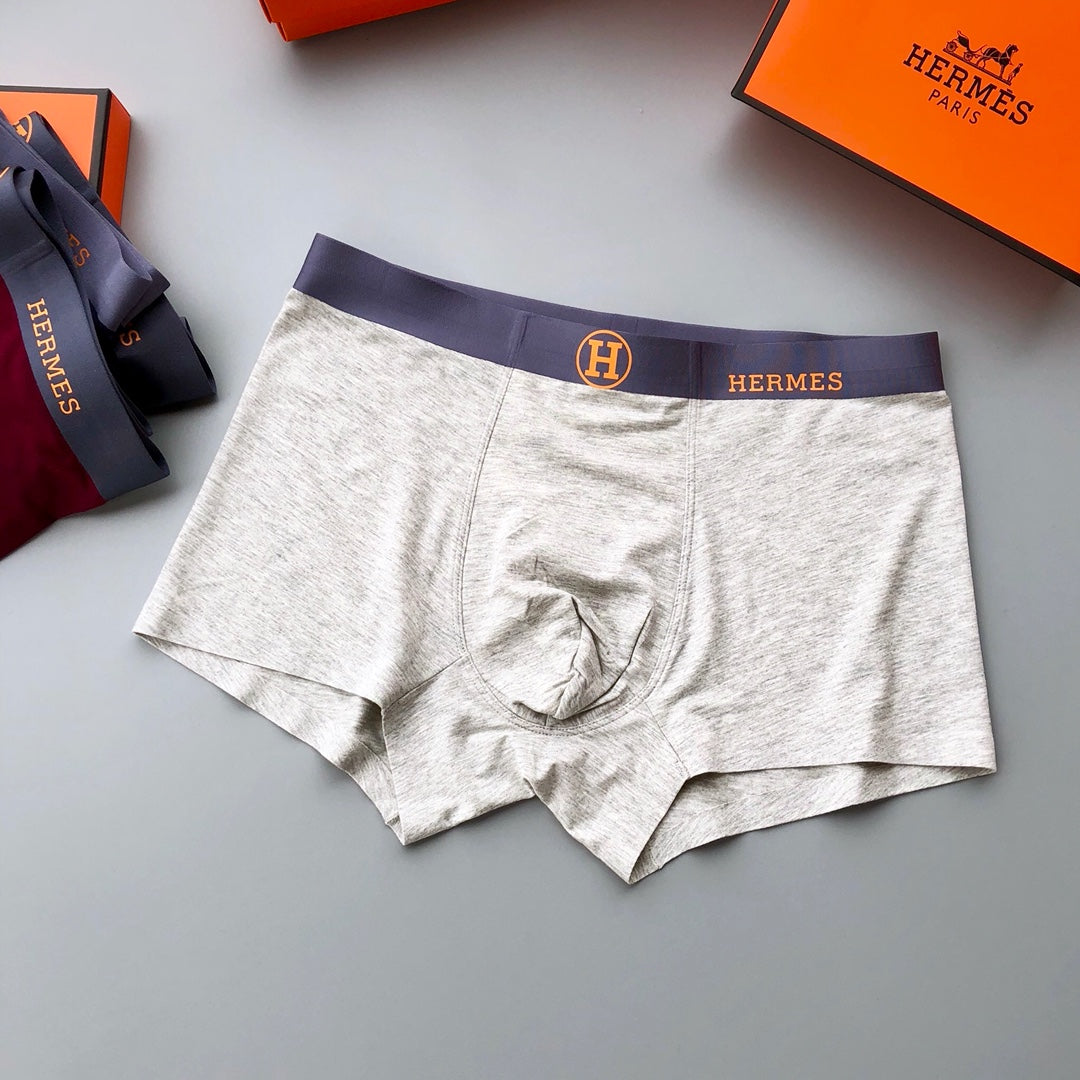 Hermès Teal Navy Grey Round Waist Marks Boxer Briefs, image 5