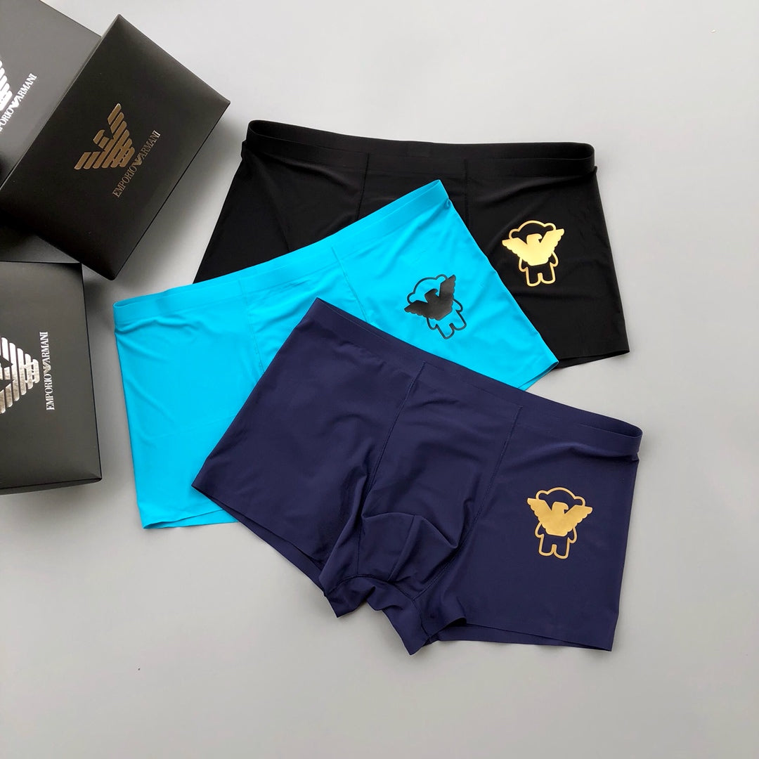 Emporio Armani Navy Cyan Gold Wing Boxer Briefs, image 4