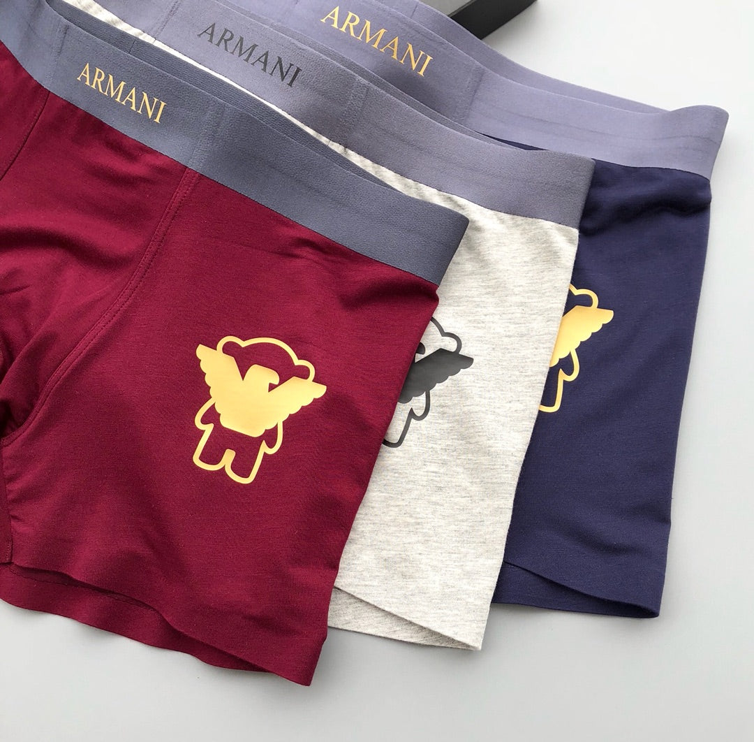 Emporio Armani White Navy Burgundy Gold Wing Boxer Briefs, image 11