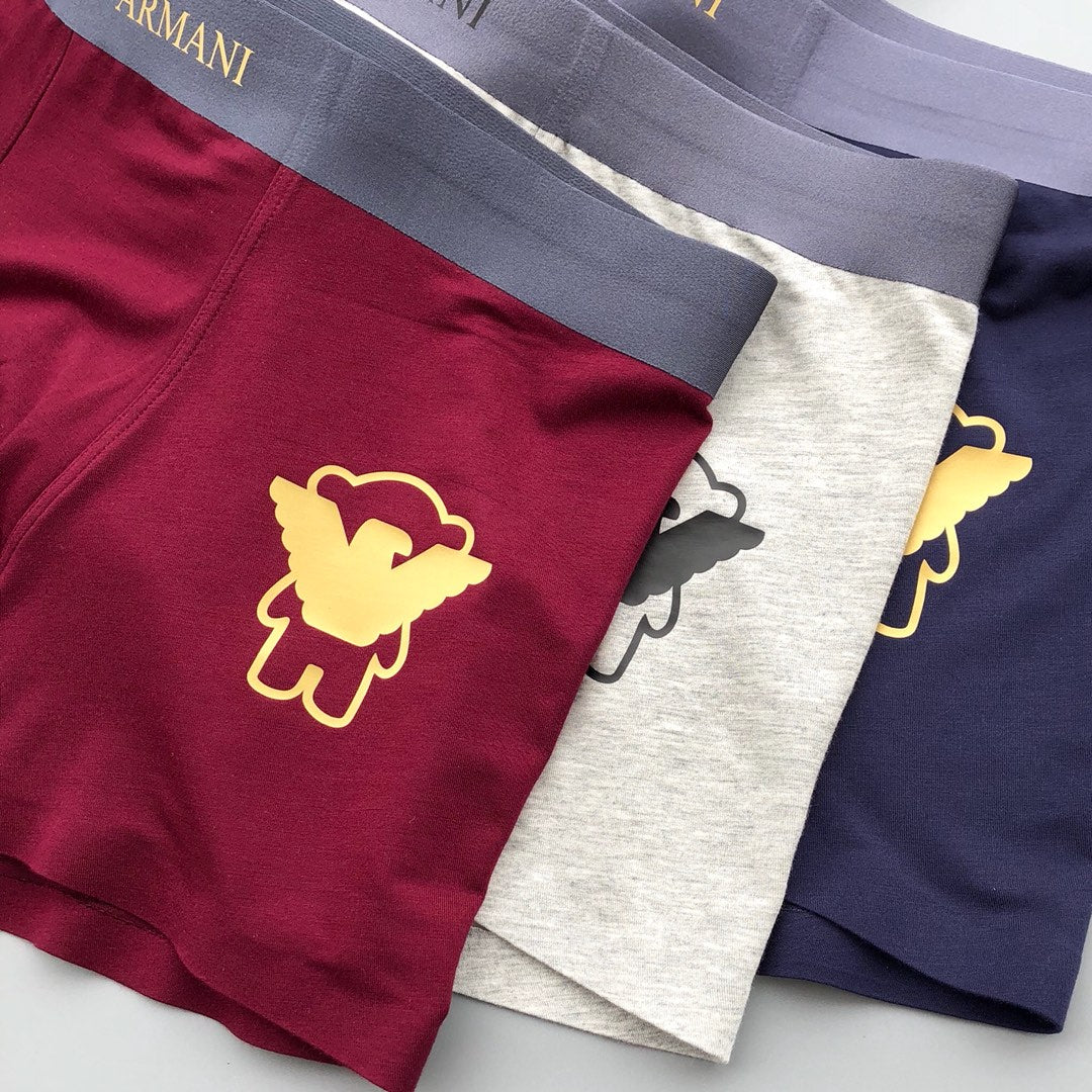 Emporio Armani White Navy Burgundy Gold Wing Boxer Briefs, image 12
