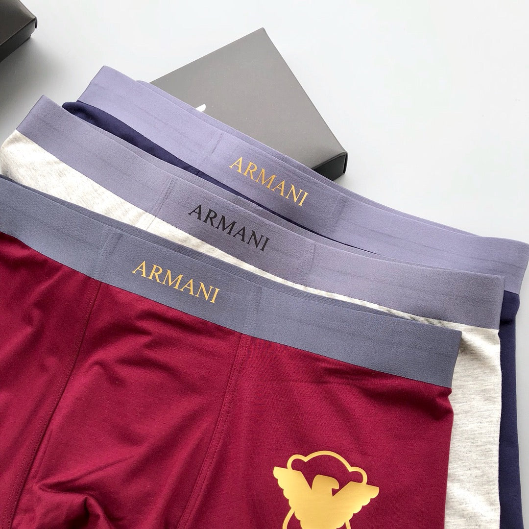 Emporio Armani White Navy Burgundy Gold Wing Boxer Briefs, image 13