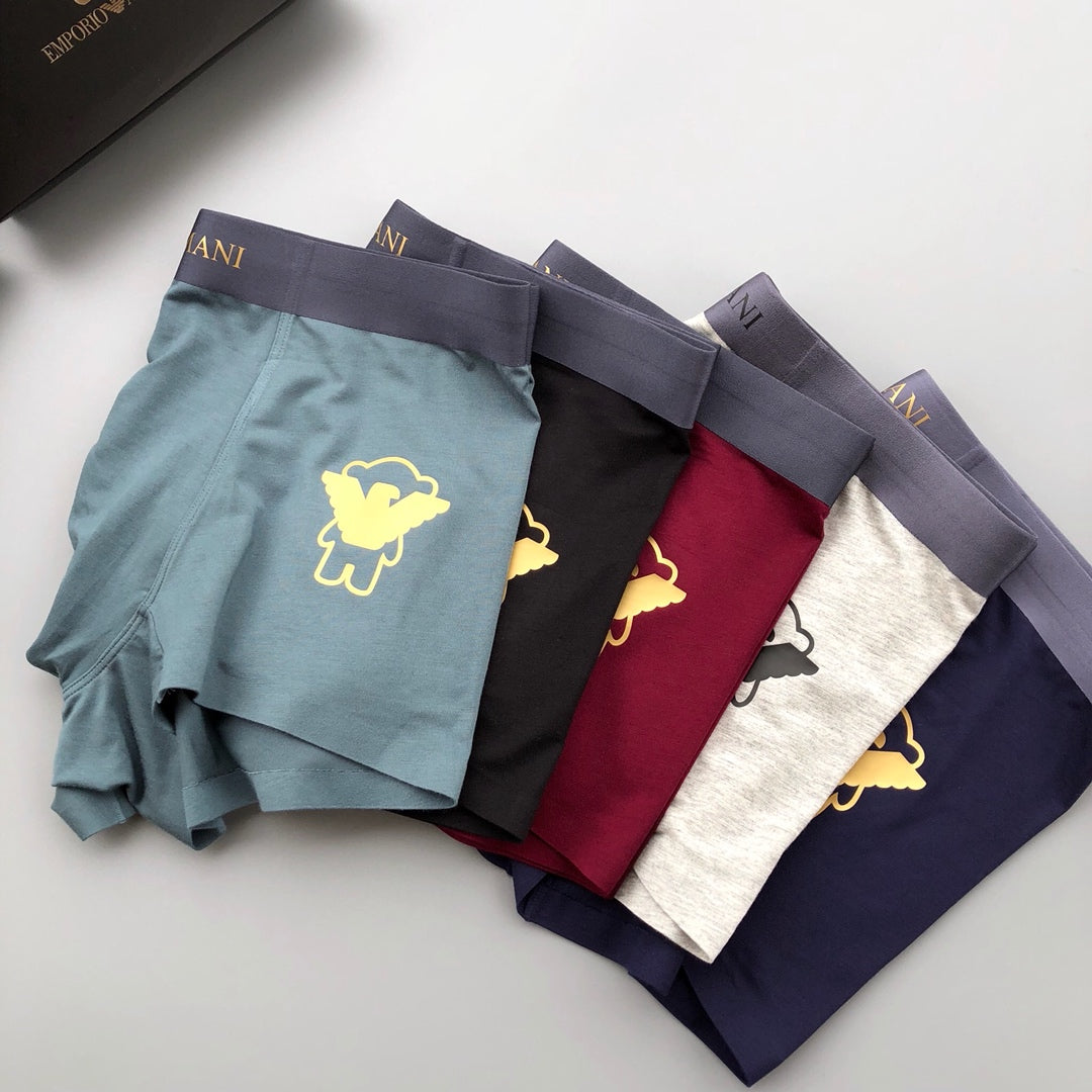 Emporio Armani White Navy Burgundy Gold Wing Boxer Briefs, image 15