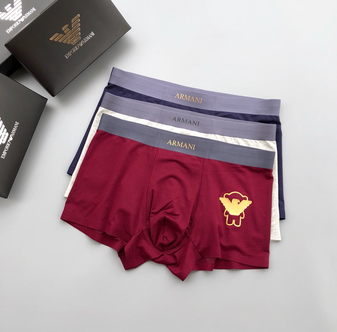 Emporio Armani White Navy Burgundy Gold Wing Boxer Briefs, image 14