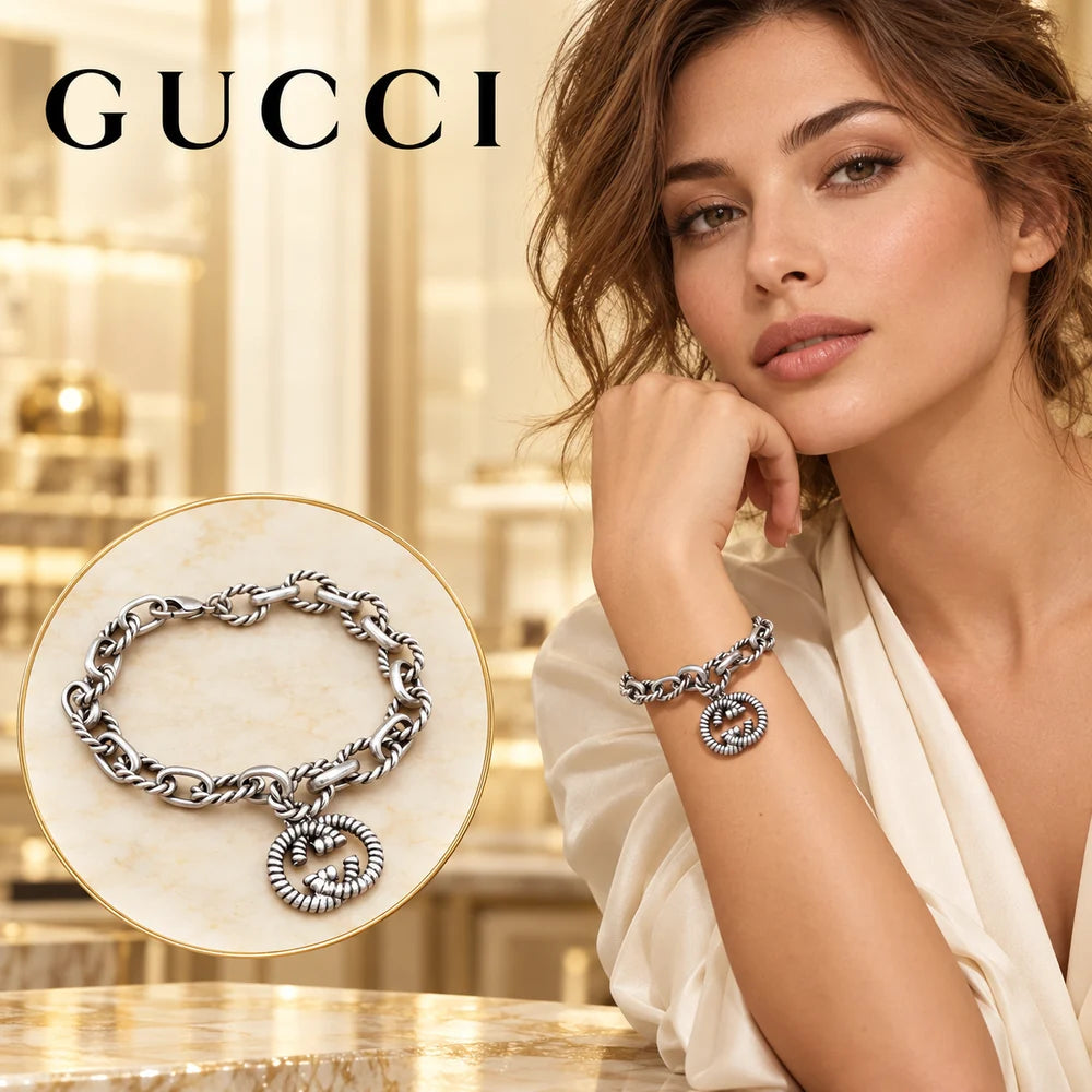 Gucci Vintage Silver-Tone Vintage-Inspired Bracelet - image 1