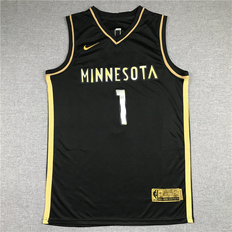 Anthony Edwards #1 Minnesota Timberwolves Black Golden Edition Swingman Jersey – Nike Earned