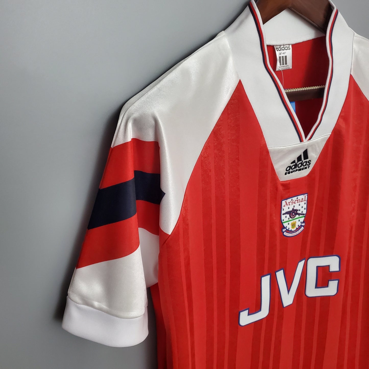 Arsenal 1992-93 Home Retro Jersey – Premier League Debut | Adidas Equipment Red JVC Kit