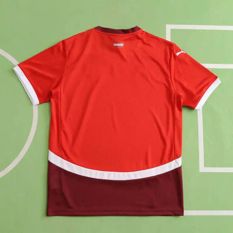 Switzerland 2024 Home Fan Jersey – Red & White | UEFA Euro | ASF/SFV Crest | Swiss National Team Kit