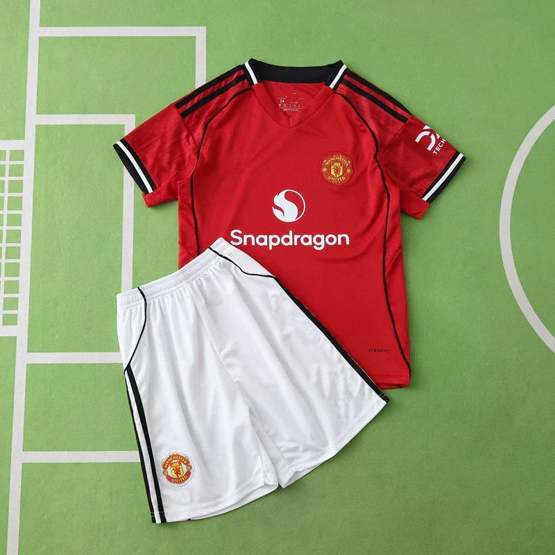 Manchester United FC Home Kids Kit 2025/26 – Custom Name & Number