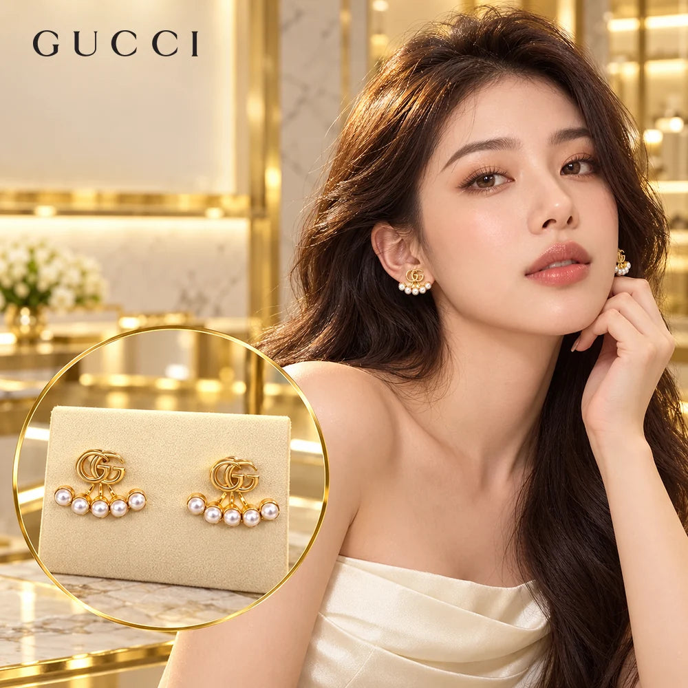 Gucci Pearl Stud Earrings – Style 04 - image 1