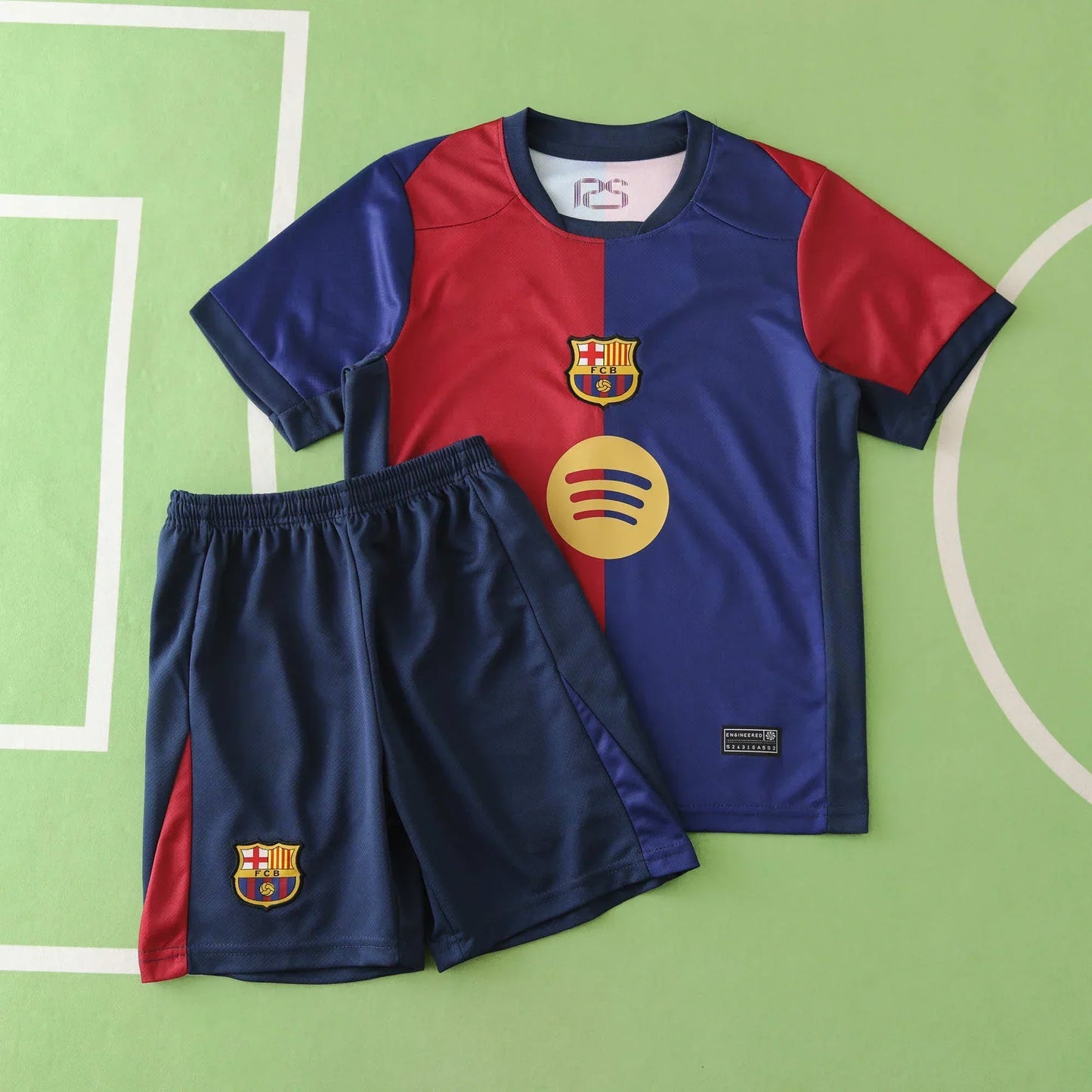 FC Barcelona 125th Anniversary Home Kids Kit 2024/25 — Blue Red Spotify Edition
