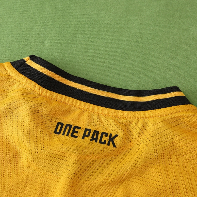 Wolverhampton Wanderers Home Fan Version 2024/25 – Old Gold Premier League Football Jersey | Wolf Crest DEBET SUDU Kit