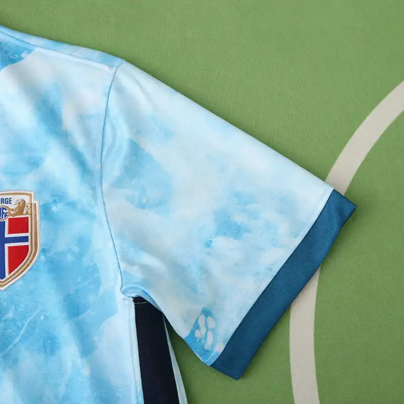 Norway National Team 2021 Away Jersey – Sky Blue Cloud Wash Haaland Era Fan Version