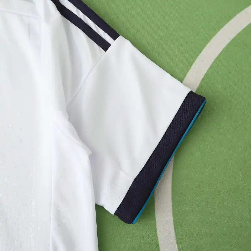 Real Madrid CF Home Retro Fan Version Jersey 2012/13 – White Football Shirt with Navy & Teal Trim