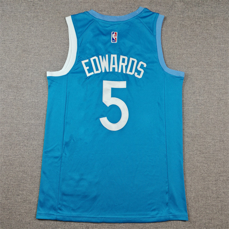 Anthony Edwards #5 Minnesota Timberwolves Light Blue 2021-22 City Edition Swingman Jersey – Nike MSP