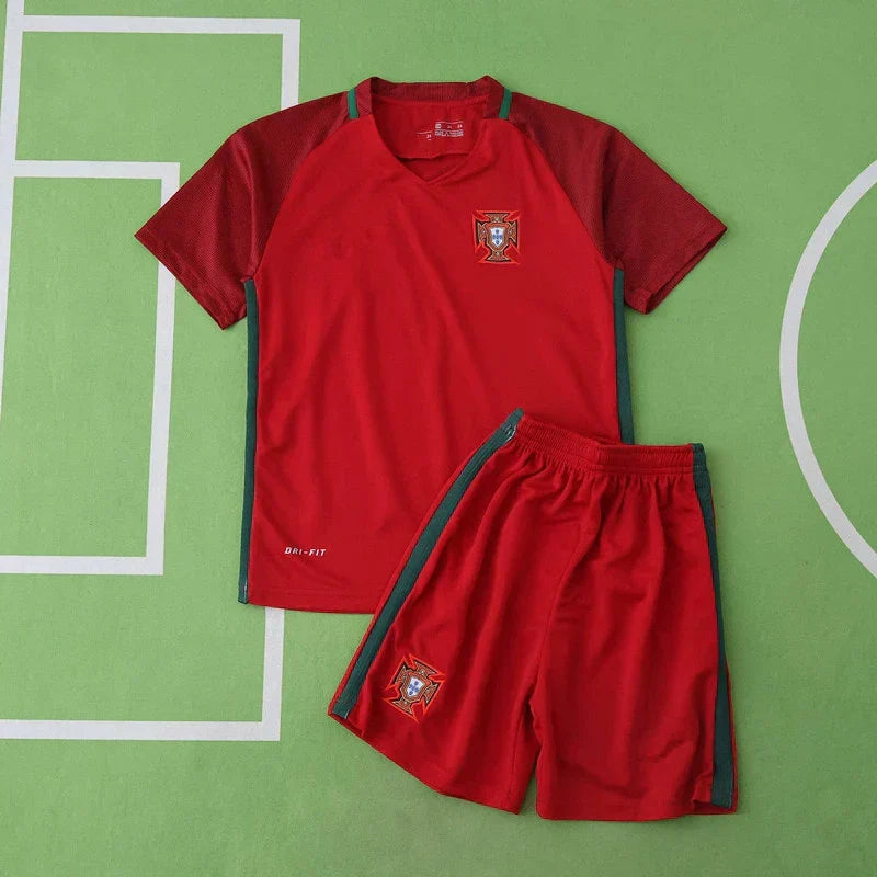 Portugal Home Kids Kit 2016 | UEFA Euro Championship Children's Football Jersey
