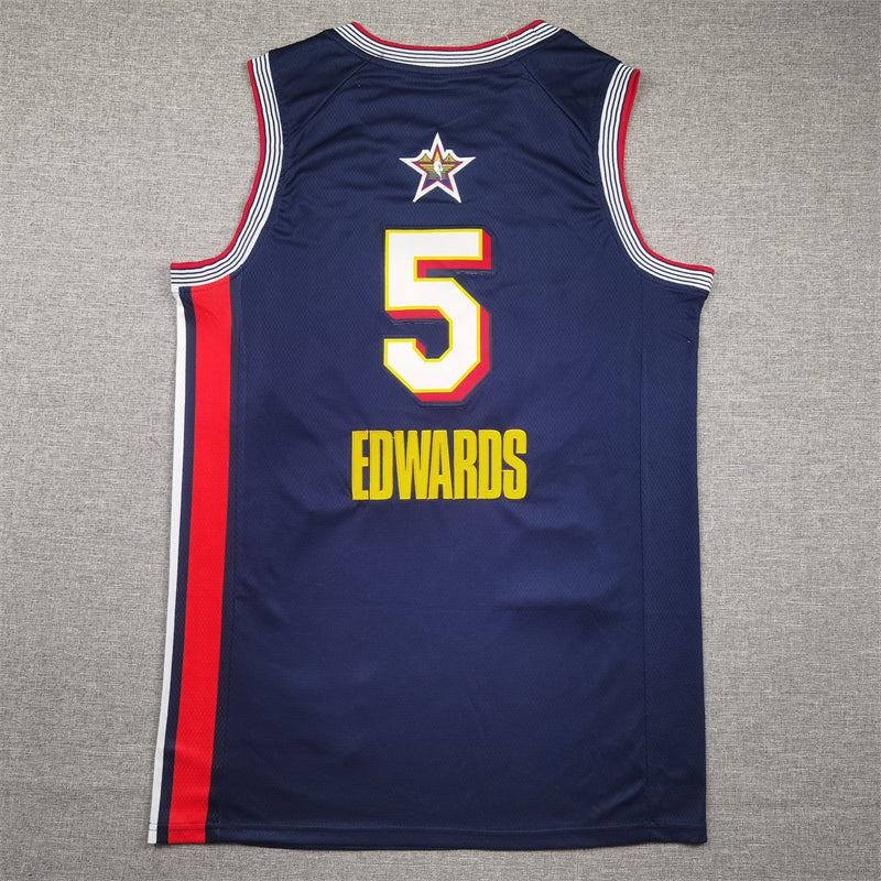Anthony Edwards #5 2025 NBA All-Star Game Navy Swingman Jersey – Jordan Brand 74th Annual