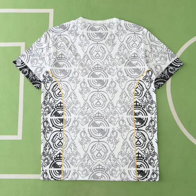 Real Madrid 2024/25 White Royal Crest Pattern Concept Jersey – Baroque Heritage Adidas Fan Version