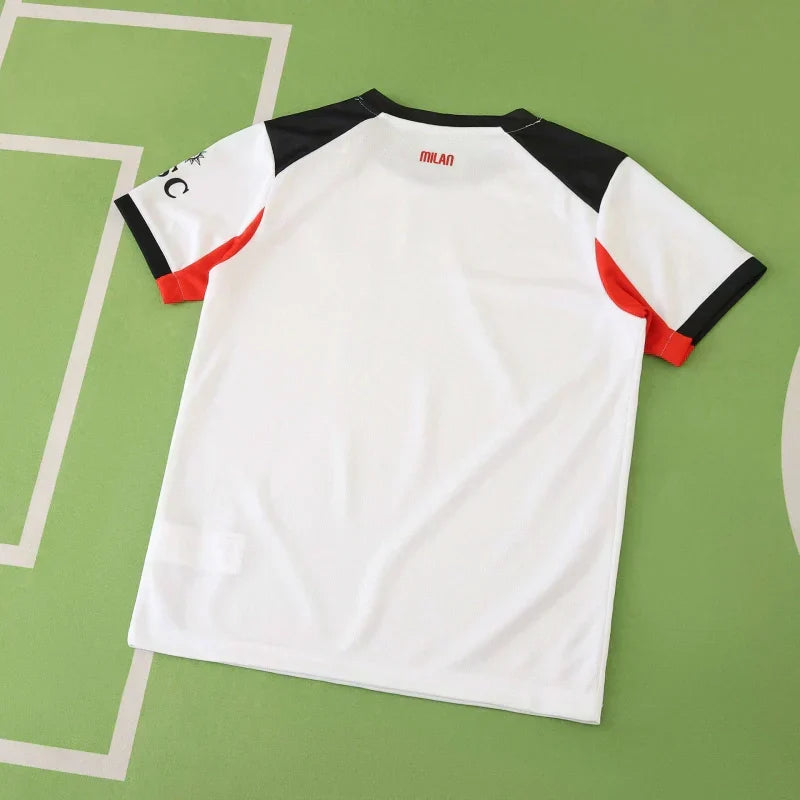 A.C. Milan Away Kids Soccer Jersey Kit 2025/26 – Customizable Name & Number