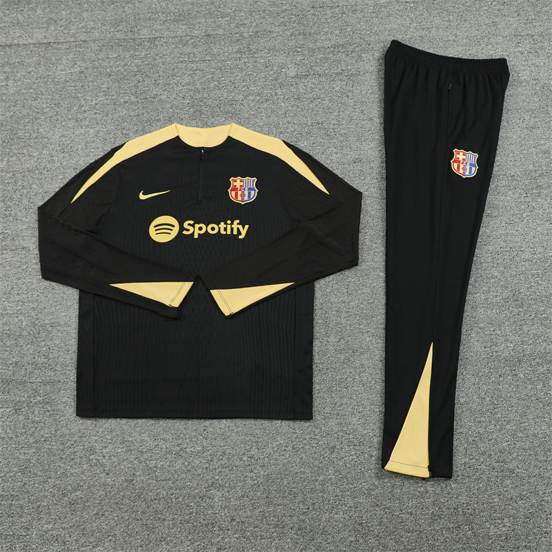 FC Barcelona Training Suit 2024/25 | Black & Yellow Tracksuit Set