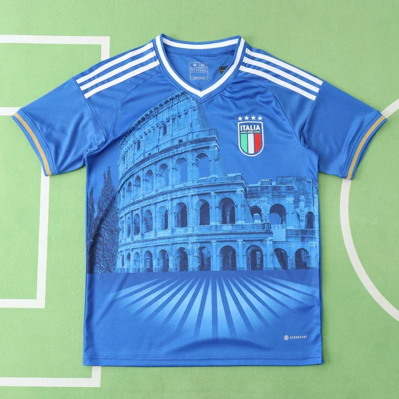 Italy National Team Castle Pattern Jersey 2024 – Fan Edition