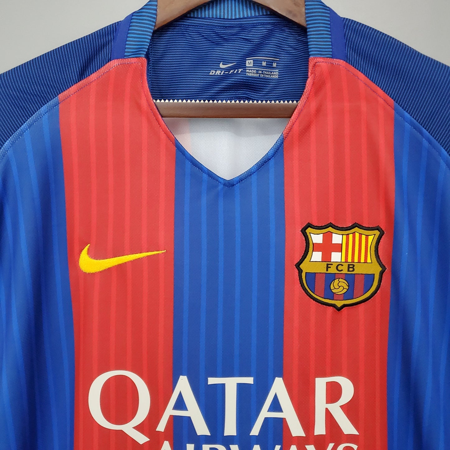FC Barcelona 2016-17 Home Jersey – Blue Red Stripe Nike Qatar Airways Retro Football Shirt | MSN Last Season