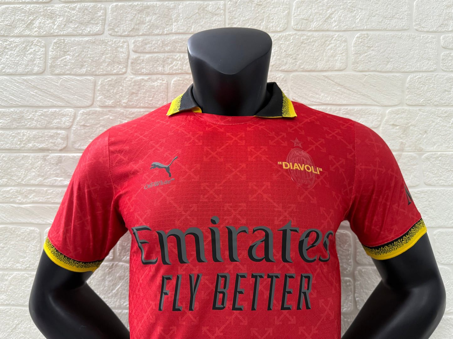 2025/26 AC Milan x Off-White Joint Edition Player Version Jersey -  Emirates - DIAVOLI
