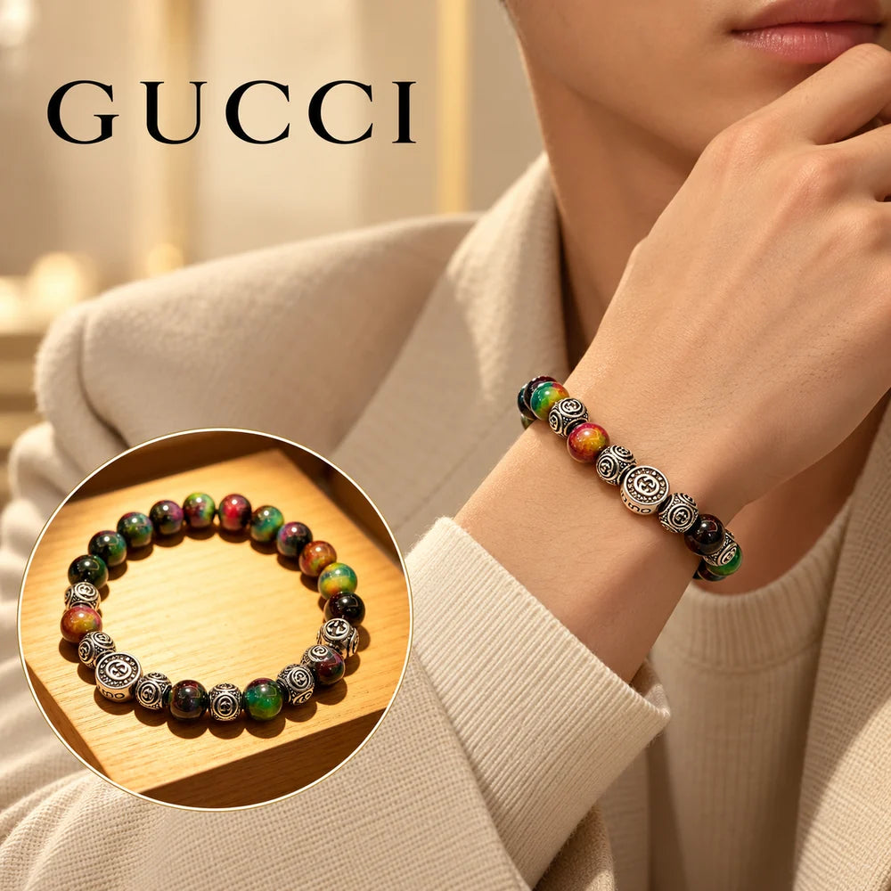 Gucci Anger Forest Black Onyx Tiger Eye Crystal Bracelet – Gucci jewelry main image