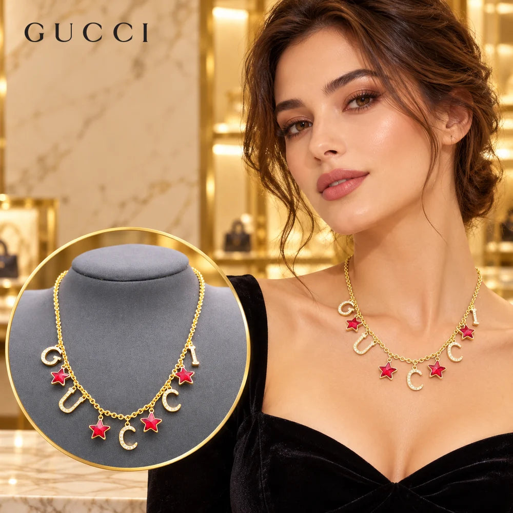 Gucci Double G Star Red Necklace - image 1